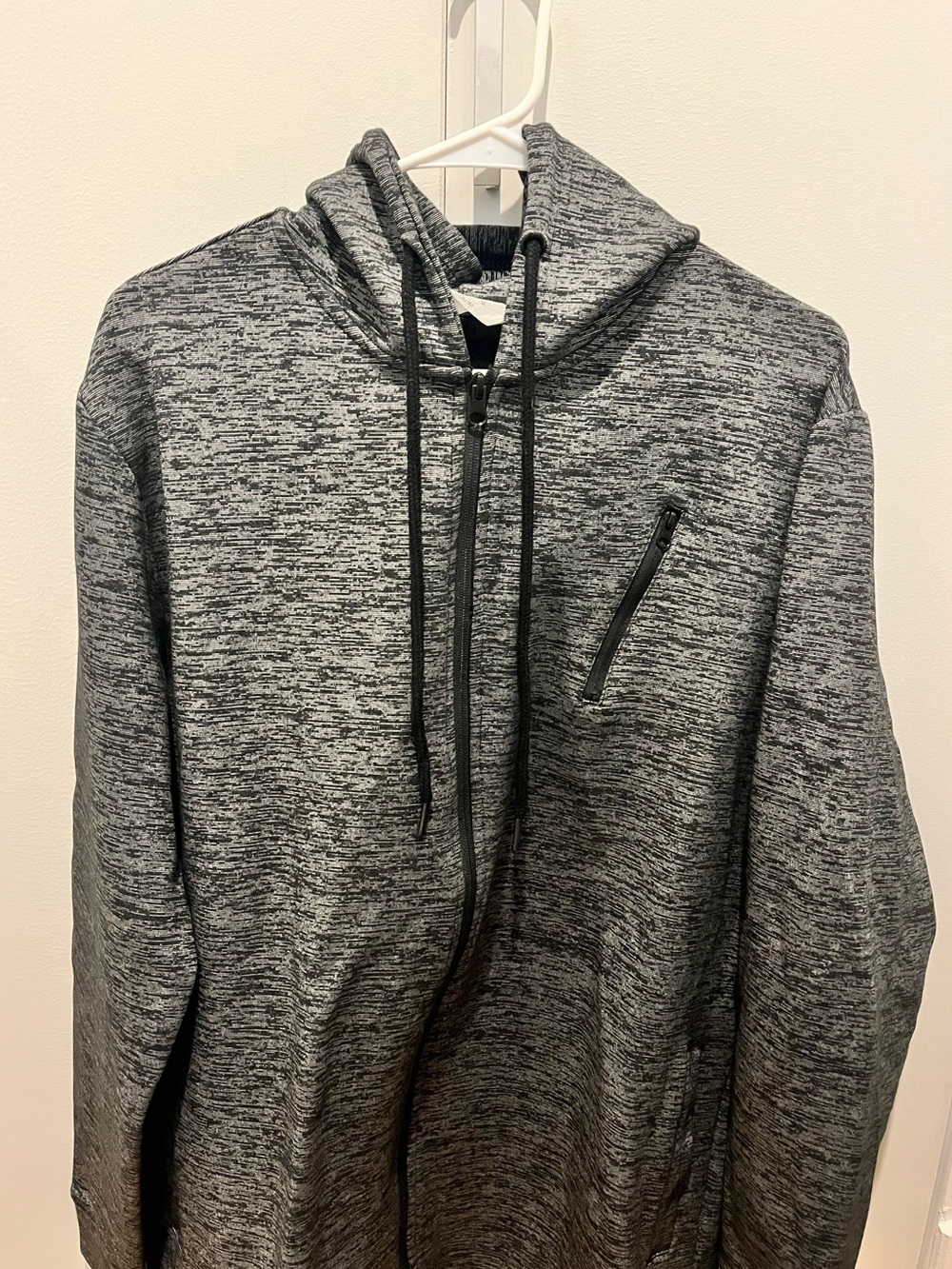 Delta Men's Charcoal Marled Full-Zip Hoodie Sweater
